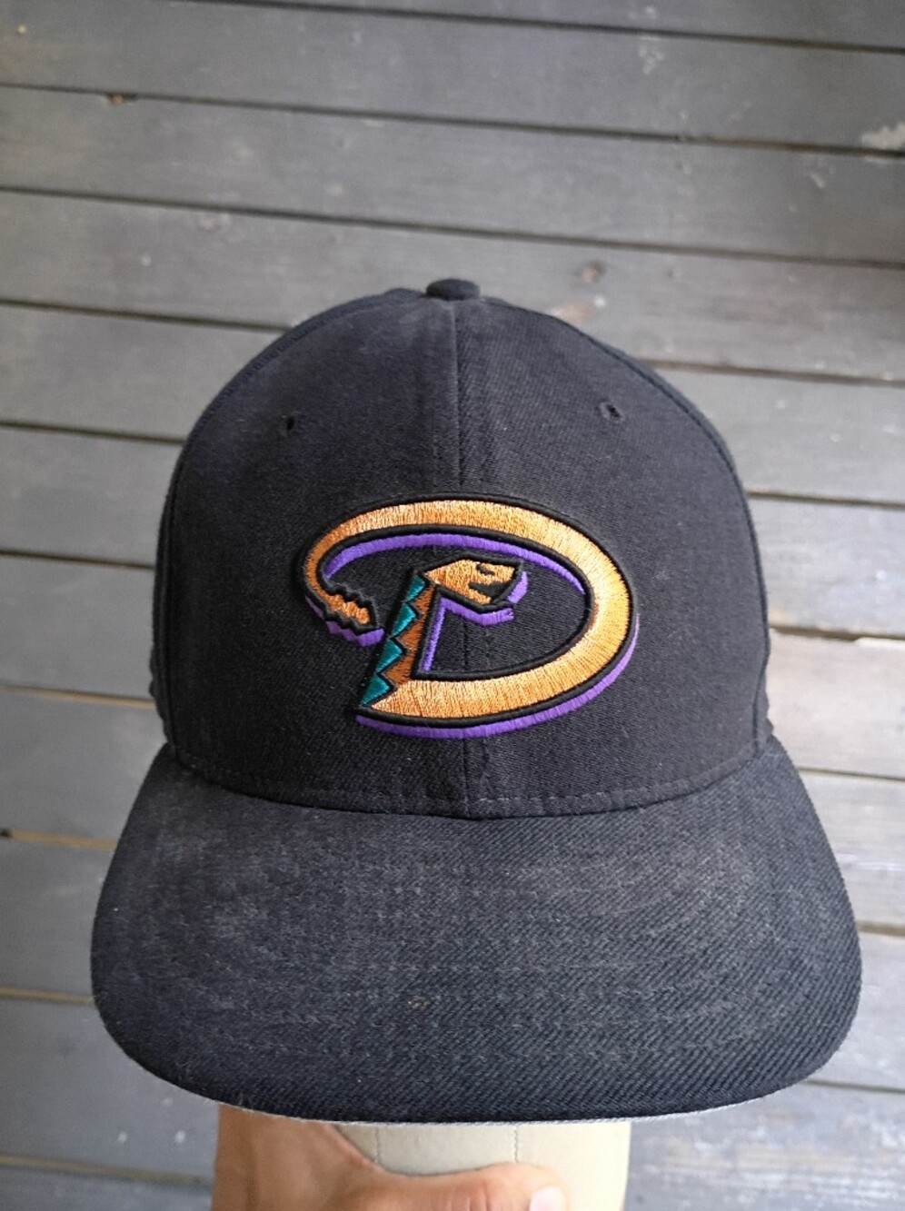 Arizona Diamondbacks New Era Vintage Snake Logo Black Gold Purple MLB Size 7 3/8